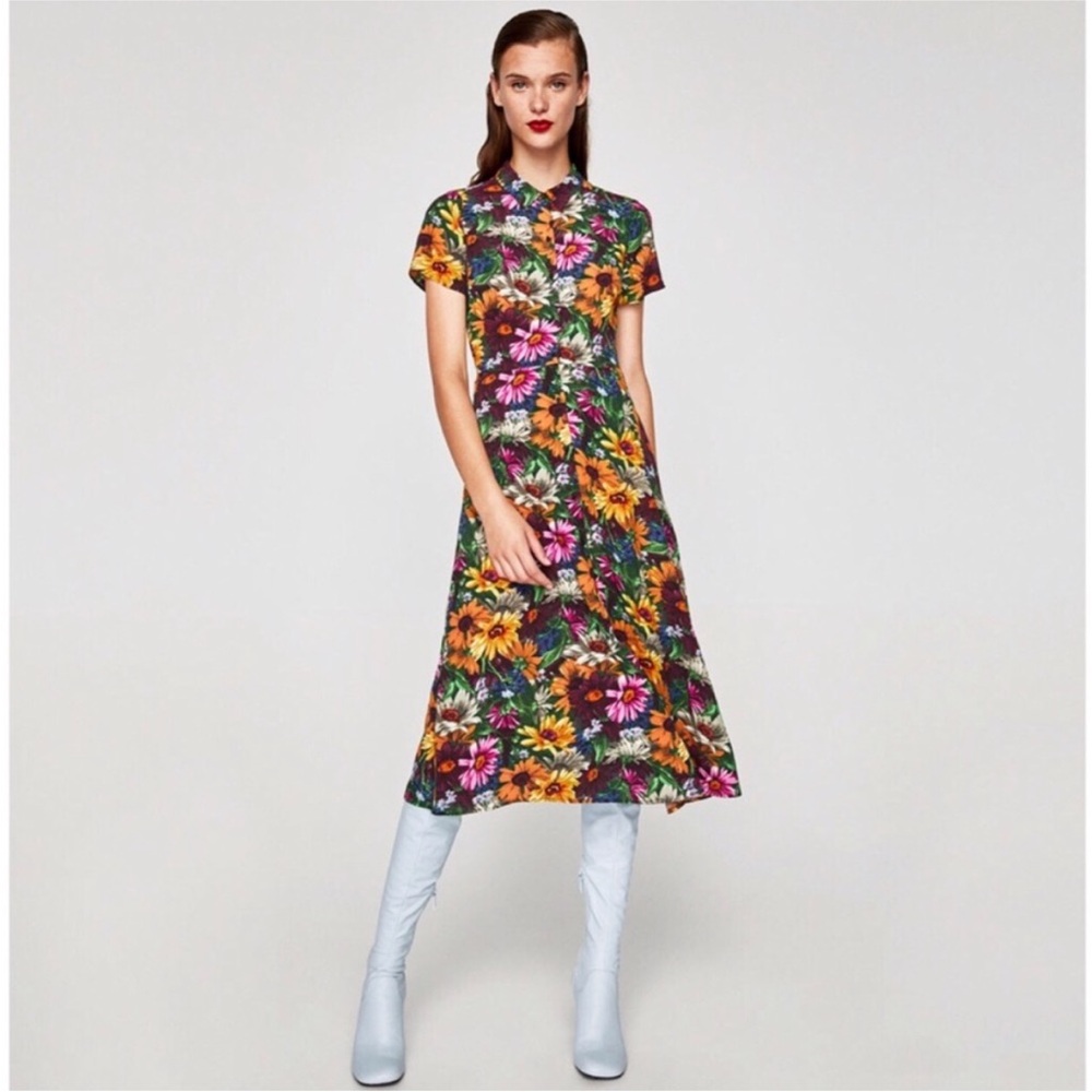 Zara floral midi dress